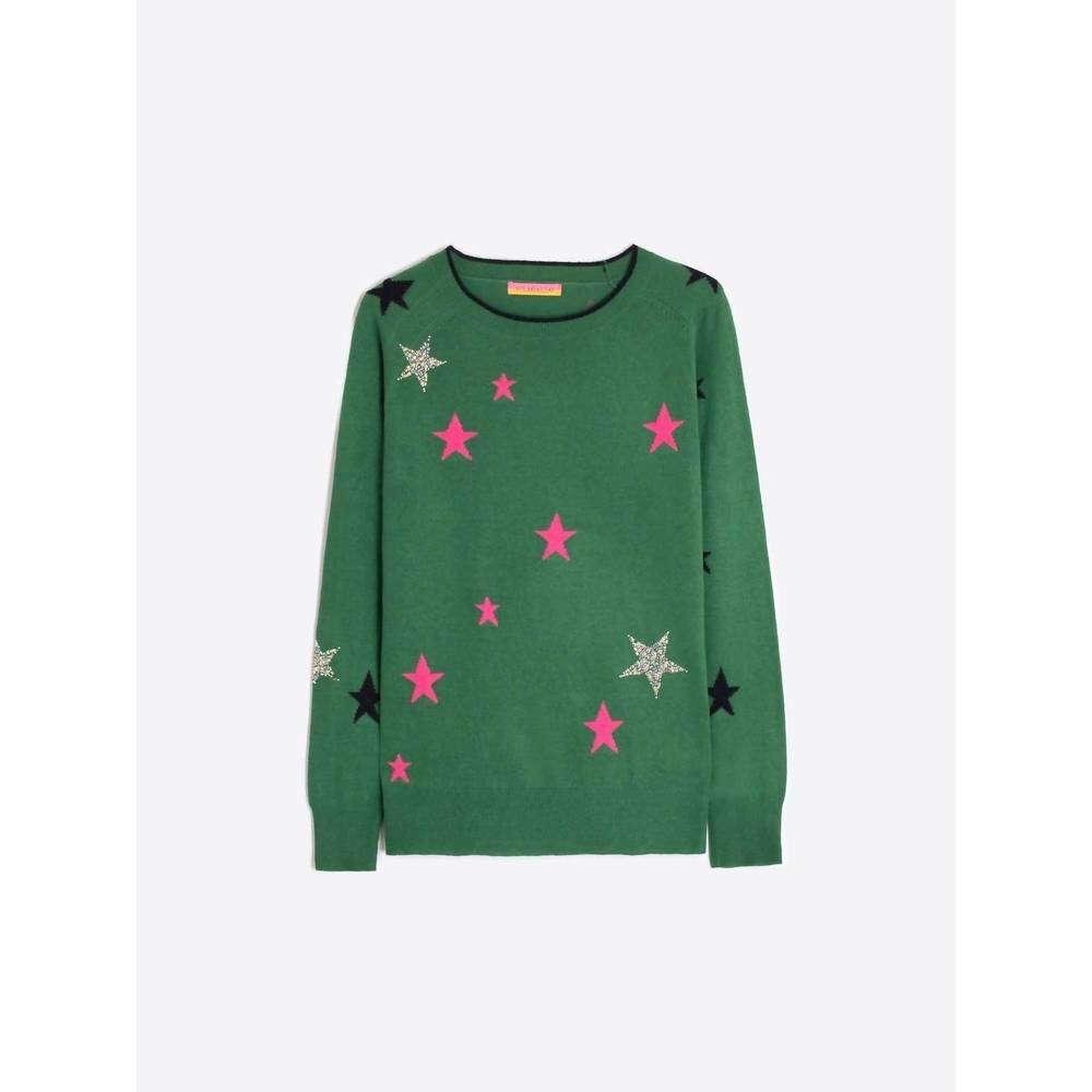 NEW VILAGALLO intarsia stars sweater in green - Picture 1 of 3